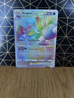 Pokemon TCG Drapion VSTAR Rainbow Holo Card 200/196 Lost Origin Secret Rare - Image 1