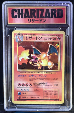 Pokemon Affordable Charizard No.006 Holo Rare Japanese FAN ART in Custom Case - Image 1
