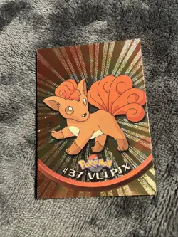 1999 Topps Pokemon Series 1 #37 Vulpix (Sunrays Foil) TV Animation Black Logo NM - Image 1