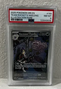 2025 POKEMON DESTINED RIVALS 199/182 TEAM ROCKET'S WEEZING PSA 8 NM-MT - Image 5