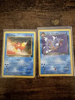 Pokemon TCG Magikarp 47/82 & Dark Gyarados 25/82 Team Rocket Nintendo 2000 - Image 1