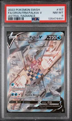 Pokemon Origin Forme Palkia V Astral Radiance 167/189 PSA 8 Full Art Holo - Image 1