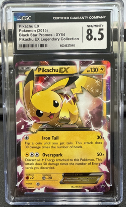 2015 Pokemon Pikachu EX XY84 Black Star Promo CGC 8.5 NM/Mint + - Image 1
