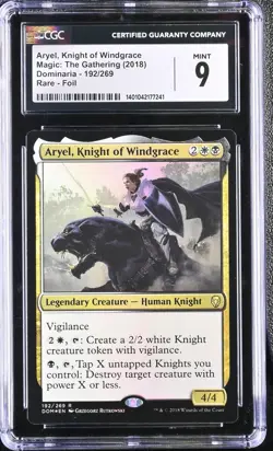 ARYEL, KNIGHT OF WINDGRACE Dominaria Foil Rare CGC 9 MTG EDH [Nostalgium] - Image 1
