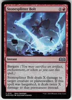 Foil Stonesplitter Bolt 151 Wilds of Eldraine U NM - Image 1