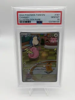Pokemon Chansey 187/167 Twilight Masquerade Illustration Rare Holo PSA 10 - Image 1
