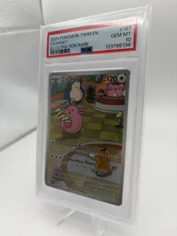 Pokemon Chansey 187/167 Twilight Masquerade Illustration Rare Holo PSA 10 - Image 3