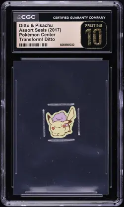 Ditto & Pikachu - 2017 Pokemon Center Seals - CGC Pristine 10 - Transform! Ditto - Image 1