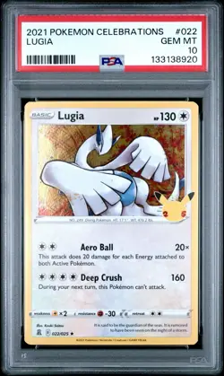 2021 POKEMON CELEBRATIONS #022 LUGIA PSA 10 LOW POP & NEW CERT! 💎🔥 - Image 1