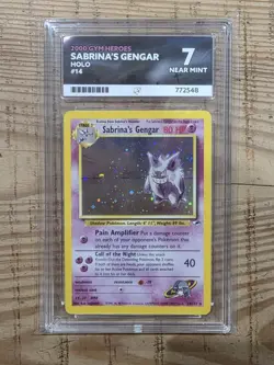 2000 Pokemon Gym Heroes Sabrina's Gengar Holo Rare 14/132 ACE 7 NEAR MINT SWIRL - Image 1