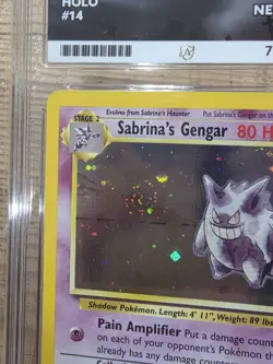2000 Pokemon Gym Heroes Sabrina's Gengar Holo Rare 14/132 ACE 7 NEAR MINT SWIRL - Image 2