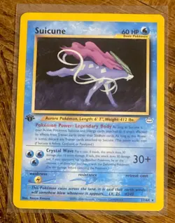 2001 POKEMON NEO REVELATION 1st EDITION SUICUNE CARD 27/64 BASIC 60 HP - Image 1