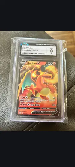 PSA 9 GEM MINT Charizard V 18/159 2023 Pokemon Crown Zenith - Image 1