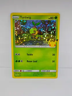 Turtwig - 4/25 Holographic McDonald's 25th Anniversary Promos LP Pokemon Card - Image 1