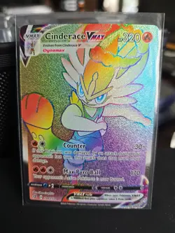Cinderace VMAX Secret Rare Rainbow 194/192 Swsh02: Rebel Clash Pokemon Card - Image 1