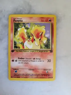 Ponyta 64/82 1st Edition Team Rocket Pokemon Card WOTC Common NM Vintage - Image 1