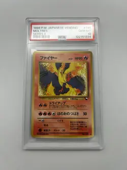PSA 10 Moltres Japanese Vending Series 2 Old Back Pokemon Card Vintage New Cert - Image 1