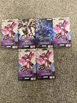 Gundam Card Game Steel Requiem Sleeved Booster Packs Lot of 6 Sealed - Image 1
