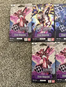 Gundam Card Game Steel Requiem Sleeved Booster Packs Lot of 6 Sealed - Image 3