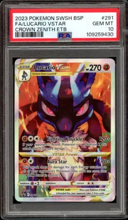 2023 Pokemon SWSH Promos Lucario Vstar SWSH291 PSA 10 Gem Mint Crown Zenith ETB - Image 1