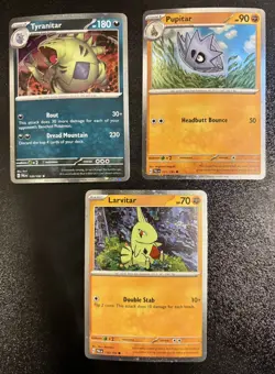 Larvitar 110/193 Pupitar 111/193 Tyranitar 135/193 Cosmo Holo Pokemon set Promo - Image 1