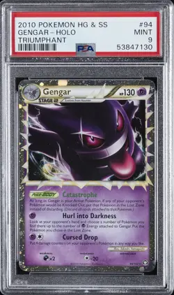 2010 POKEMON HEARTGOLD & SOULSILVER TRIUMPHANT #94 GENGAR-HOLO PSA 9 - Image 1