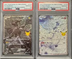 SEQUENTIAL PSA 10 ZEKROM 114 & RESHIRAM 113 CELEBRATIONS BLACK & WHITE POKEMON - Image 1