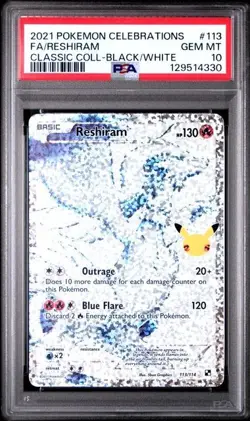 SEQUENTIAL PSA 10 ZEKROM 114 & RESHIRAM 113 CELEBRATIONS BLACK & WHITE POKEMON - Image 4
