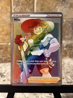 Pokemon TCG ~ Milo Secret Rare FA Rainbow Holo [SWSH02: Rebel Clash 201/192] NIM - Image 4