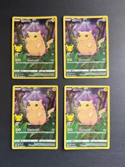 Pikachu 05/025 Pokemon Celebrations 25th Anniversary Holo Rare Full Art TCG X4 - Image 2