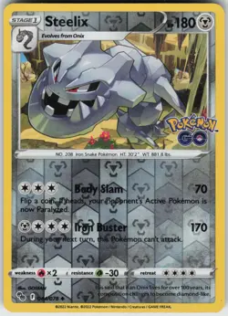 PO-06 Reverse Holo Steelix 044/078 Uncommon Pokemon GO - Image 1