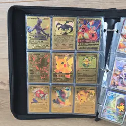 Pokemon Fan Art Gold Foil Holo Cards Job Lot 170+ VMAX GX V with Binder - Image 5
