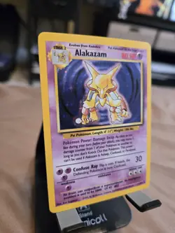 Pokemon TCG Alakazam Base Set Holo Card 1/102 Rare Good Shape Overall! TCG - Image 3