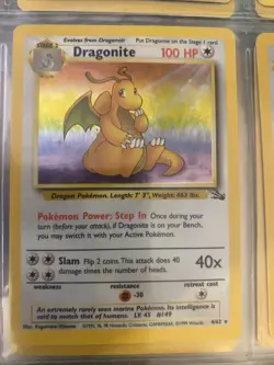 Pokemon Dragonite Card HOLO Rare 4/62 Fossil Set Excellent Condition - Image 1