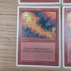 RED ELEMENTAL BLAST X4 MAGIC THE GATHERING FOURTH EDITION VINTAGE MTG CARD - Image 2