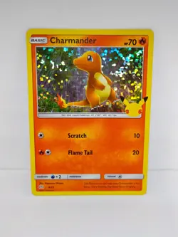 Sleeved Pokemon TCG - Charmander Card 9/25 Holo McDonalds 25th Anniversary Promo - Image 1