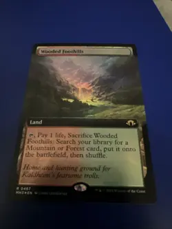 Wooded Foothills (Extended Art) -Foil Light Play MTG Modern Horizons 3 - Image 1