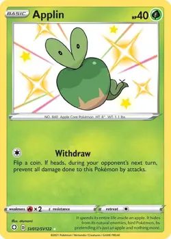 Applin SV012/SV122 Shiny Vault Holo Pokemon 2021 Shining Fates - NM - Image 1