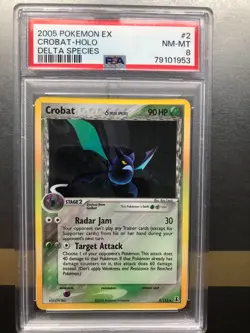 Pokemon Crobat Holo Ex Delta Species 2/113 PSA 8 NM-MT - Image 1