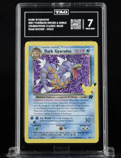 DARK GYARADOS 2021 POKEMON SWORD & SHIELD CELEBRATIONS CLASS COLL #8/82 TAG 7 - Image 1