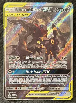 Pokemon TCG Umbreon & Darkrai GX SM241 Tag Team Very Light Play - Image 1