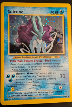 2001 Pokemon Suicune #14/64 Neo Revelation Holo Swirl - Image 1