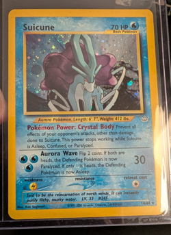 2001 Pokemon Suicune #14/64 Neo Revelation Holo Swirl - Image 3