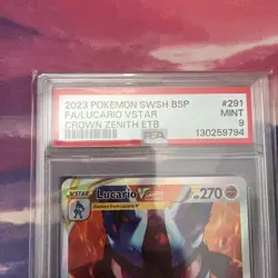 Pokemon TCG Lucario VSTAR SWSH291 Holo Black Star Promo Crown Zenith PSA 9 - Image 3