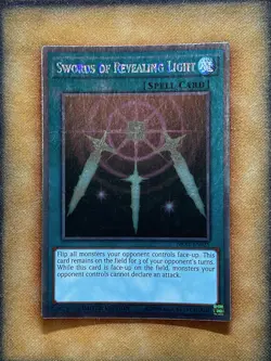 Yugioh Swords of Revealing Light NKRT-EN025 Platinum Rare Limited Edition LP - Image 1