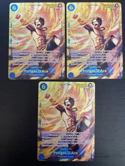 One Piece TCG Portgas.D.Ace OP13-119 SEC Carrying on His Will Holo Foil NM (3) - Image 1