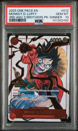 2025 ONE PIECE 3RD ANNIVERSARY TOURNAMENT 3 BROTHERS PACK | WINNER LUFFY PSA 10 - Image 1