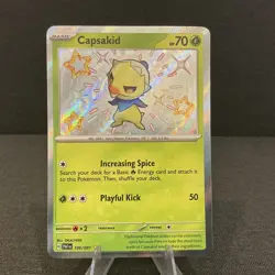 Capsakid 106/091 Sv: Paldean Fates Baby Shiny Rare Holo Pokemon TCG Card - Image 1