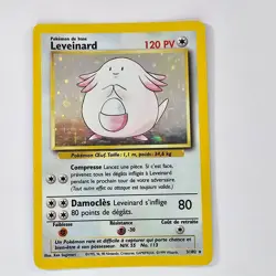 French Chansey Leveinard Pokemon Card Base Set HOLO 3/102 Vintage - Image 1