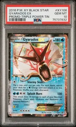 PSA 10 Gyarados EX XY106 Black Star Promo Shiny Triple Power Tin Pokemon Card - Image 1
